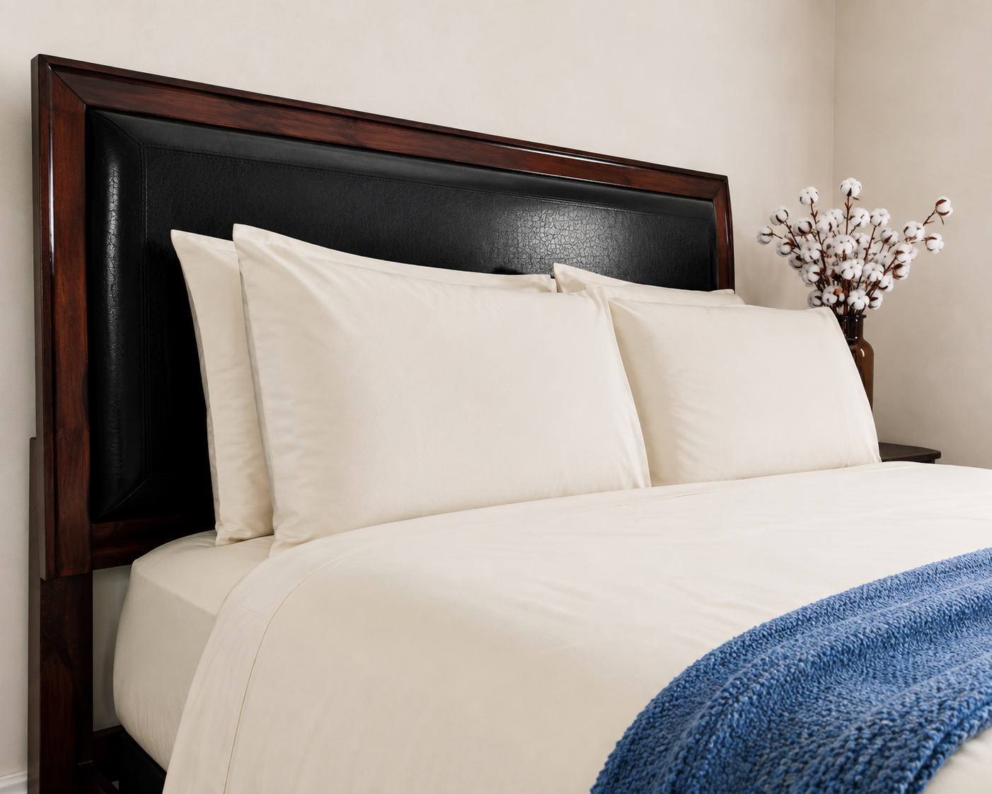 400 Thread Count Sateen Sheet Ivory - Image 6